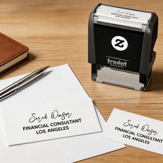 Company custom signature name job title  zelfinktende stempel