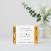 Company Event Ticket Concert Admit One Invitation Informatiekaartje (Staand voorkant)