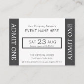 Company Event Ticket Concert Admit One Invitation Informatiekaartje (Voorkant)