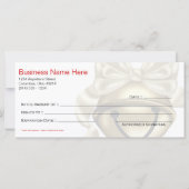 Company Gift Certificate Gold Bell Tan Ribbon (Achterkant)