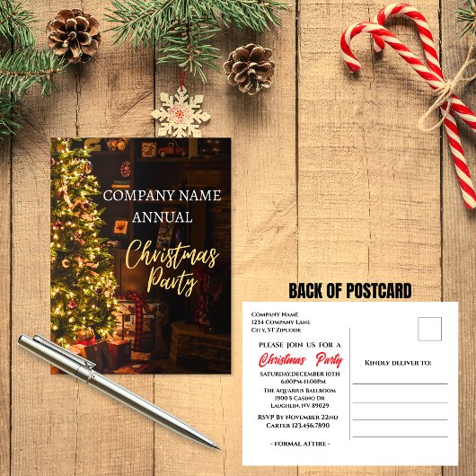 Company Holiday Party Christmas Tree Invitation Briefkaart
