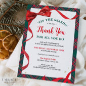 Company Holiday Party Invitation - Thank You Bow Kaart