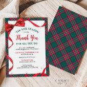 Company Holiday Party Invitation - Thank You Bow Kaart