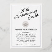 COMPANY JUBILEUM PARTITY modern business Silver Folie Uitnodiging (Voorkant)