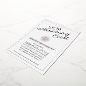 COMPANY JUBILEUM PARTITY modern business Silver Folie Uitnodiging (Gedraaid)