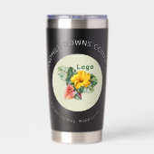 Company Logo and Business Name Curved Text Geïsoleerde Drinkbeker (Achterkant)