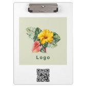 Company Logo and QR code Promo Merch Klembord (Voorkant)