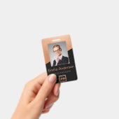 Company Logo Bar Code Employee Photo Roos Gold Badge (Handheld)