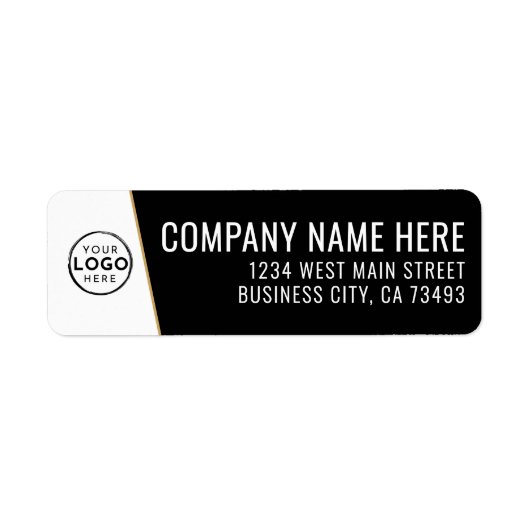 Company Logo Black Gold Business Etiket (Voorkant)