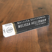 Company Logo Black Gold Naambordje (Zijkant)