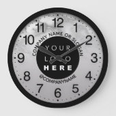 Company Logo Black Gray Marmer Name Slogan Grote Klok (Voorkant)