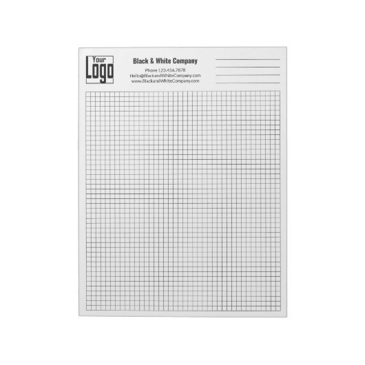 Company Logo Black Grid Graph Notitieblok (Linkerzijde)