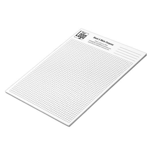 Company Logo Black Grid Graph Notitieblok (Schuin)