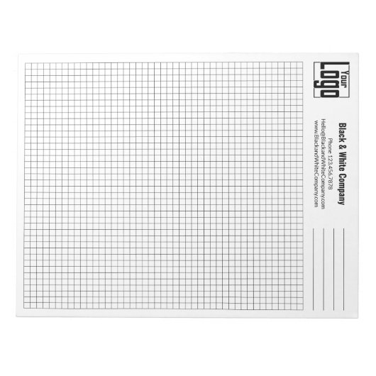 Company Logo Black Grid Graph Notitieblok (Voorkant)