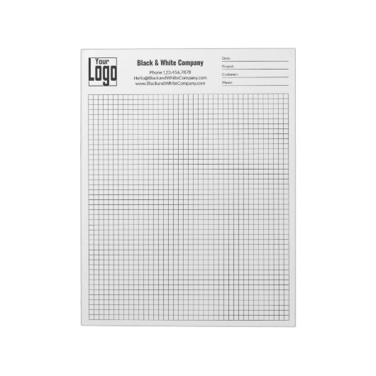 Company Logo Black Grid Graph Project Identifier Notitieblok (Linkerzijde)