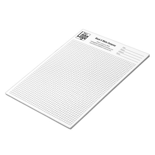 Company Logo Black Grid Graph Project Identifier Notitieblok (Schuin)