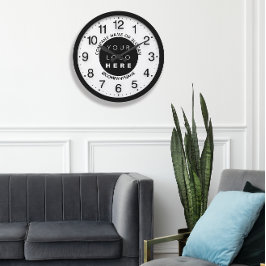 Company Logo Black White Silver Name Slogan Grote Klok