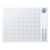 Company Logo Blue Grid Graph Calcpad Notitieblok (Voorkant)