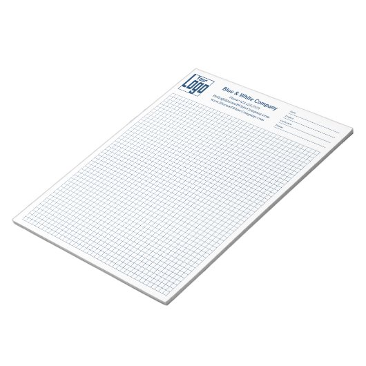 Company Logo Blue Grid Graph Project Identifier Notitieblok (Schuin)