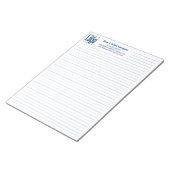 Company Logo Contact Blue Line College Rule Notitieblok (Schuin)