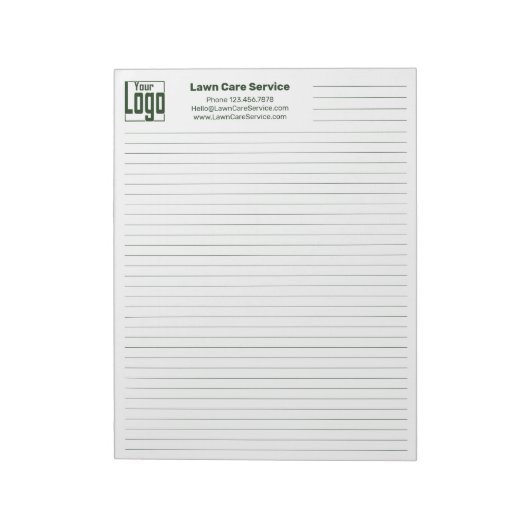 Company Logo Contact Green Line College Rule  Notitieblok (Linkerzijde)