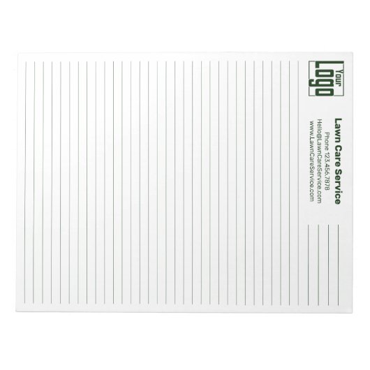 Company Logo Contact Green Line College Rule Notitieblok (Voorkant)