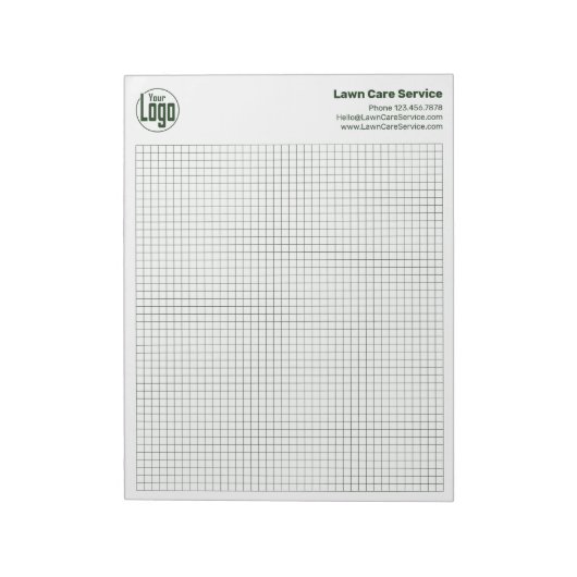 Company Logo Green Grid Graph Calcpad Notitieblok (Linkerzijde)