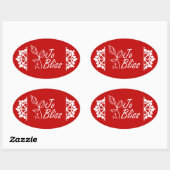 Company Logo, Holiday Red Favor Sticker (Vel)