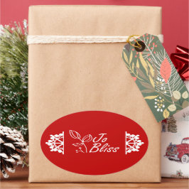 Company Logo, Holiday Red Favor Sticker