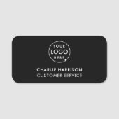 Company Logo | Modern Black Employee Staff Naamplaatje (Voorkant)