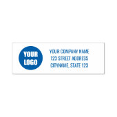 Company Logo Name Address Self-inking Stamp blue Zelfinktende Stempel (Design)