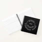 Company Logo Name QR Code Black Faux Leather  Notitieboek (Binnen)