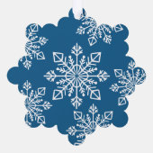 Company Logo Name Snowflake Merry Christmas Blue Ornament Kaart (Achterkant)