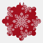Company Logo Name Snowflake Merry Christmas Red Ornament Kaart (Achterkant)