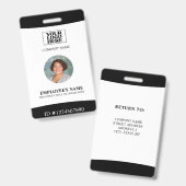 Company Logo Photo Employee Badge (Front & Back)