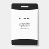 Company Logo Photo Employee Badge (Back)