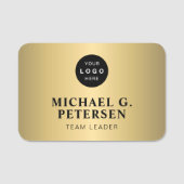 Company logo professional employee faux gold naamplaatje (Voorkant)