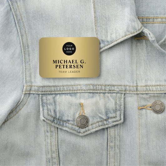 Company logo professional employee faux gold naamplaatje (In situ)