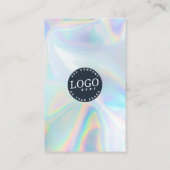 Company Logo QR Code Social Media Iridescent Visitekaartje (Achterkant)