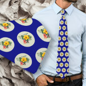 Company Logo Small Pattern Navy Blue Stropdas