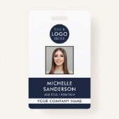 Company Logo Staff Barcode Employee Photo ID Badge (Voorkant)