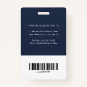 Company Logo Staff Barcode Employee Photo ID Badge (Achterkant)