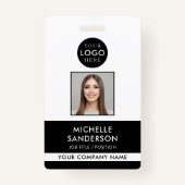 Company Logo Staff Barcode Employee Photo ID Badge (Voorkant)