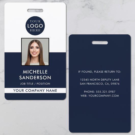 Company Logo Staff Employee Photo ID Badge