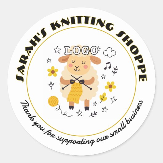 Company Logo Thank You Round Stickers (Voorkant)