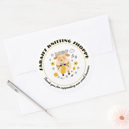 Company Logo Thank You Round Stickers (Envelop)