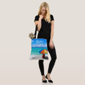 Company Logo Tropical Beach Umbrella Client Gift Tote Bag (Op model)