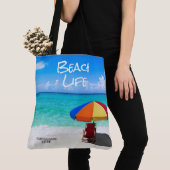 Company Logo Tropical Beach Umbrella Client Gift Tote Bag (Dichtbij)