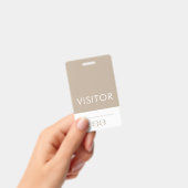 Company Logo Visitor Badge Beige (Handheld)