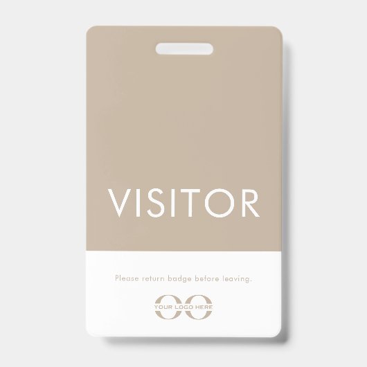 Company Logo Visitor Badge Beige (Voorkant)